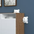 thumbnail image 2 of 2-piece anti tilt cartoon bear furniture anchor, non perforated, suitable for refrigerators and cabinets - white, 2 of 6