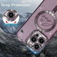 thumbnail image 5 of Magnetic Case for iPhone 13, Bling Glitter Luxury Love Cute Heart Pattern Plating Phone Case [Compatible with MagSafe] Magnetic Wireless Charging Soft TPU Shockproof Clear Back Cover - Purple, 5 of 13