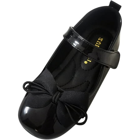 Kids Girls Pearl Leather Shoes Fashion Single Shoes Soft Soles Bowknot Leather Shoes Wedding Dress Toddler Shoes