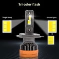 thumbnail image 2 of Car LED Headlight LED Bulb Three Color Remote Control Headlights Lights, 2 of 8