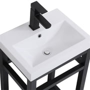 Elegant Furniture and Lighting 18 inch Single Bathroom Metal Vanity in Black