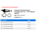 thumbnail image 2 of Carburetor Idle Stop Solenoid - Compatible with 1971 - 1973 Chevy Chevelle 1972, 2 of 2