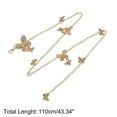 thumbnail image 3 of Unique Bargains 1 Pc Adjustable Waist Belt Delicate Three-Tiered Butterfly Adjustable Waist Cord Women Gold Tone, 3 of 6