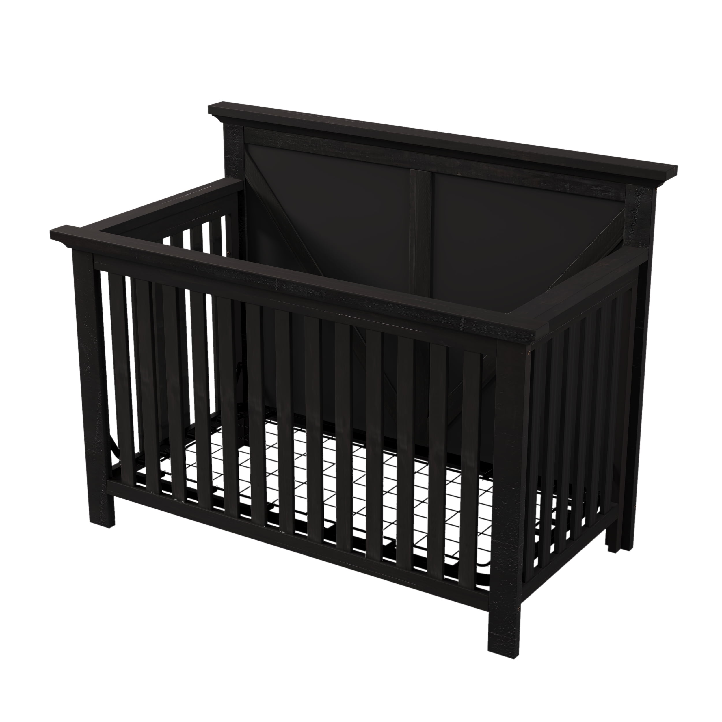 Paproos Cribs for Baby, 4in1 Solid Wood Convertible Baby Crib, Non