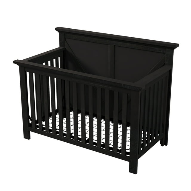 Paproos Cribs for Baby, 4in1 Solid Wood Convertible Baby Crib, Non