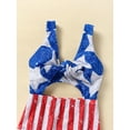 thumbnail image 4 of Wassery Toddle Girls Summer One-piece Swimsuit 6M-4T 4th of July Outfits Sleeveless V Neck Cutout Stars Striped Bathing Suits Beach Pool Swimwear Romper for Independence Day, 4 of 9