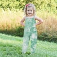 thumbnail image 4 of Penkiiy Toddler Girls Boys Summer Jumpsuits Kids One Piece Playsuit Spaghetti Strap Sleeveless Tie-dye Print Romper with Pockets 5-6 Years Green, 4 of 5