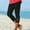 Black, variant on Sakmal Black Womens Capri Pants Stretchy Beach Slim Leg Solid High Waisted Cropped Capris with Pockets