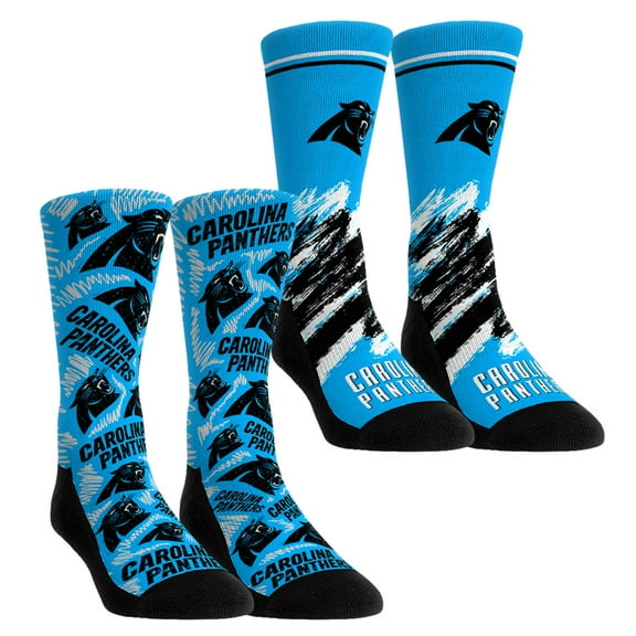 Unisex Rock Em Socks Carolina Panthers Throwback Two-Pack Crew Socks Set
