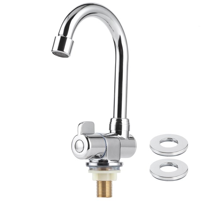 Grifo de lavabo de un solo grifo de agua fría, rotación de 360 grados, rosca de montaje de 1/2 pulgada para autocaravana RV