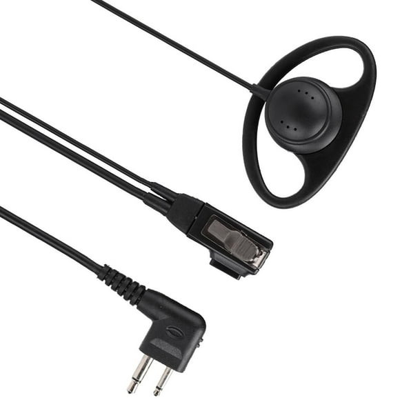 Noref Oreillette en Forme de D 2 Pièces Oreillette en Forme de D à 2 Broches avec Casque Micro PTT pour Accessoire de Talkie-Walkie Radios Bidirectionnelles Motorola, Casque Micro PTT