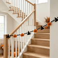 thumbnail image 6 of Halloween Felt Garland with Pumpkin Witch Hat and Black Pom Poms, Hanging Ornament for Fireplace Mantel Wall Home Fall Holiday Decoration, 6 of 6
