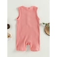 thumbnail image 2 of nvzhuang Baby Boy Girls Summer Jumpsuit Casual Solid Color Ribbed Sleeveless Romper with Pocket for Newborn Infant, 2 of 9