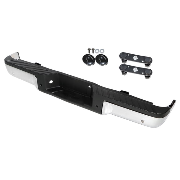 SEBLAFF  Chrome Rear Bumper Assembly with Parking Sensor Hole Replacement for 2009 2010 2011 2012 2013 2014 F-150 Styleside Models