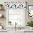 thumbnail image 2 of Color Flowers Valance Curtain Pink Blue Flowers Green Leaf Decoration Window Valances Rod Pocket Short Curtains Window Treatments for Kitchen Bedroom Bathroom Laundry 42" x 12", 2 of 9
