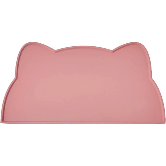 Tapis de Bol pour Chat et Chien, Tapis de Bol en Silicone Antidérapant Imperméable (Corail Rose)