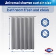 thumbnail image 4 of Clorox Waterproof Fabric Shower Curtain, Durable Fabric, Weighted Magnets - Gray, 72" x 72", 4 of 13
