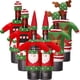 thumbnail image 1 of ER 6 juegos de vestido de punto de Papá Noel con funda para suéter de botella de vino navideña Rojo Verde Excelente Rendimiento, 1 of 5
