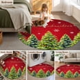 thumbnail image 5 of Round Rug 4Ft Washable Non-Slip, Red Christmas Circle Area Rugs for Living Room Bedroom, Green Xmas Tree Snowflake Winter Indoor Floor Mats Carpet Runner for Home Decor Aesthetic, 5 of 8
