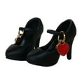 thumbnail image 5 of guohui 1Pair High Shoes For Blythe Dolls 1/6 Fashion Shoes For Licca black, 5 of 9