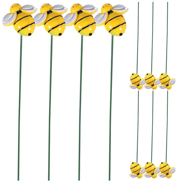 10 Uds estacas de abeja de simulación decoración del hogar Patio exterior rústico adorno estatua de abeja