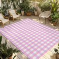 thumbnail image 2 of Outdoor Rug 3x5 ft Pink Buffalo Plaid Outdoor Large Area Rug Non Slip Rubber Classic Checked Front Door Mat RV Rug Camping Carpet Patio Outdoor Rugs for Backyard Balcony Deck Porch Indoor, 2 of 9