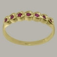 thumbnail image 3 of LBG British Made 18k Yellow Gold Real Genuine Ruby Womens Eternity Ring - 33 size options - Size 8.25, 3 of 9