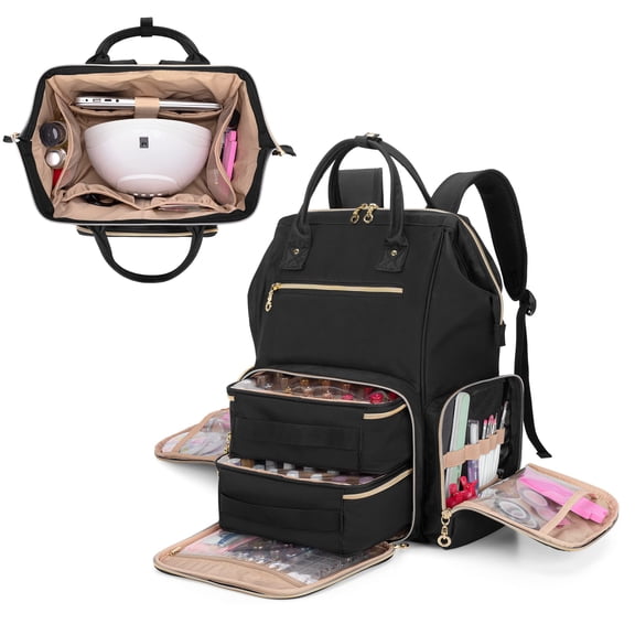 Mochila organizadora de esmaltes de uñas BAFASO con capacidad para 56 botellas