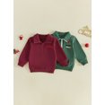 thumbnail image 3 of RUINIXCW Boy Christmas Sweatshirt Letter Embroidery Long Sleeve Lapel Pullover, 3 of 9