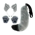 thumbnail image 1 of Ears and Tail Set Wolf Ears Hair Clip con guantes, disfraz de felpa para niños adultos Hair Hoop para baile, baile, regalos divertidos Dress Gris, 1 of 8