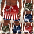 thumbnail image 2 of XINPINGMen's American Flag Swim Trunks 4th of July Outfits Patriotic Plus Size Bathing Suits with Liner and Pocket Quick Dry Summer Board Shorts, 2 of 5