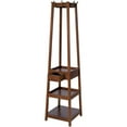 thumbnail image 3 of eHemco 8-Hook 70.2" H Wooden Coat Rack Stand, 3 Storage Shelves and Drawer, Heavy Duty Hall Tree, Coffee, 3 of 7