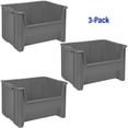 thumbnail image 4 of Akro-Mils 13017 Stak-N-Store Heavy Duty Stackable Open Front Plastic Storage Container Bin, (15-Inch x 20-Inch x 12-1/2-Inch), Gray, (3-Pack), 4 of 8