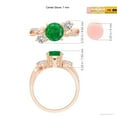 thumbnail image 6 of ANGARA Natural 1.2 ct Emerald and Diamond Twisted Vine Engagement Ring in 14K Rose Gold for Women (Size-7mm) | May Birthstone, Birthday, Anniversary, Jewelry Gift for Women | Natural Emerald Ring, 6 of 10