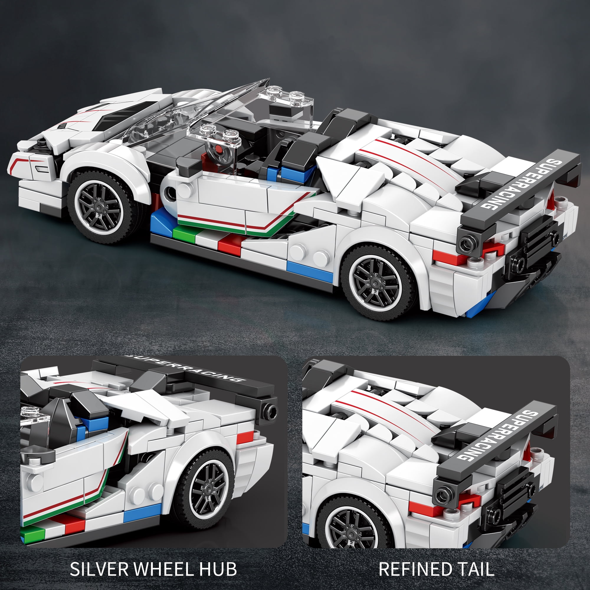 Reobrix Lamborghini SVJ Roadster Building Blocks Set, 382Pcs Super