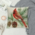 thumbnail image 2 of GOSMITH Red Birds Decorative Throw Pillow Cover, Pine Cones Berry Cushion Case Decor, Winter Holiday Quote Pillowcase Decorations for Sofa Couch, 2 of 5