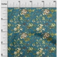 thumbnail image 2 of oneOone Polyester Spandex Teal Blue Fabric Florals Dress Material Fabric Print Fabric By The Yard 56 Inch Wide, 2 of 4