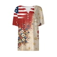 thumbnail image 6 of MEICHEN Summer Usa 250th Anniversary Tops for Women Casual Print Blouses Patriotic Graphic Tees Short Sleeve V Neck T Shirt, 6 of 6