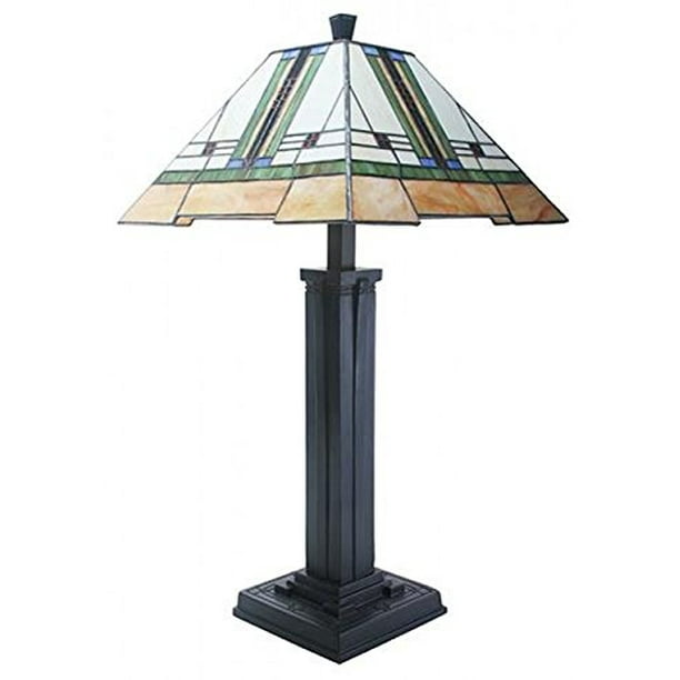 Frank 28" Mission Style Art Glass Lamp Walmart.com