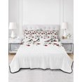 thumbnail image 3 of Red Roses Queen Size Down Alternative Comforter, Lightweight Comforter Quilt Bedding Set with Pillow Shams Spring Floral Summer Botanical Weeping All Seasons Bed Comforter Duvet Insert 90"x96", 3 of 7
