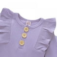 thumbnail image 2 of Infant Baby Girl Long Sleeve Romper Tops+Headband Outfits Clothes Kit,0-18 Months, 2 of 3