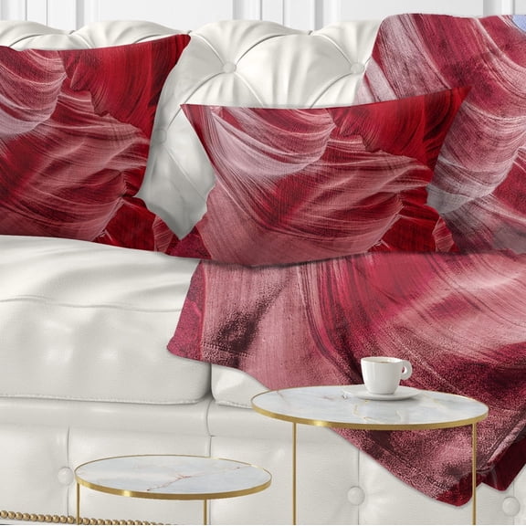 Designart Inside Wall of Antelope Canyon - Landscape Photography Throw Pillow - 12x20