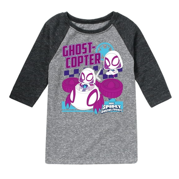 Marvel Spider-Man And His Amazing Friends - Ghost Copter Ghost Spider - Toddler And Youth Raglan
