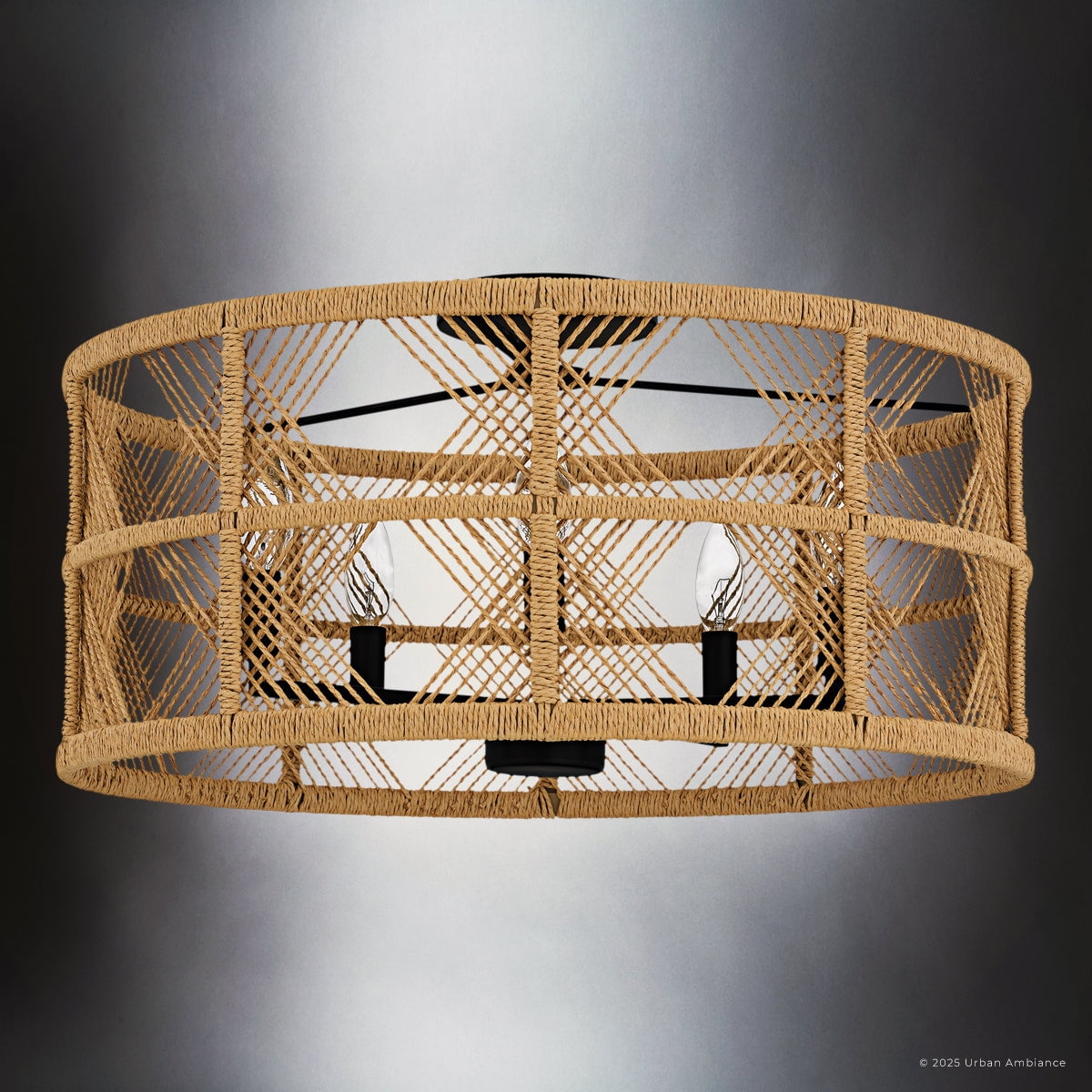 Luxury Bohemian Ceiling Light, Matte Black, UQL5991