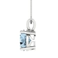 thumbnail image 3 of 3 cctw Simulated Blue Diamond White Gold Plated Pendant with 16" Box Chain (9mm, Round Cut), 3 of 7
