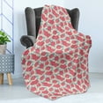 thumbnail image 4 of Romantic Soft Flannel Fleece Throw Blanket, Valentine's Day Style Rose Composition Love in Pastel Colors, Cozy Plush for Indoor and Outdoor Use, 50" x 60", Aqua Dark Coral Beige, by Ambesonne, 4 of 5