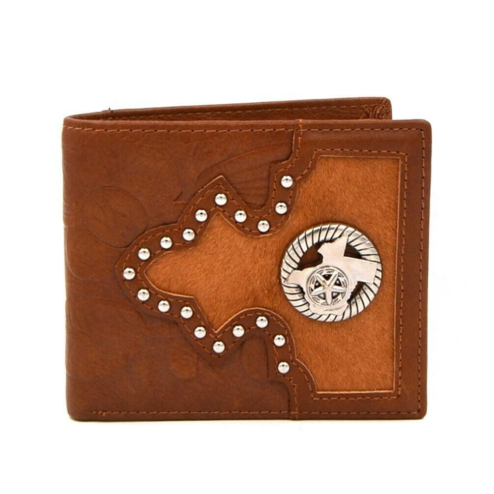 Janhooya Mens Western Cowboy Wallet Genuine Leather Slim Bifold