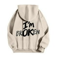 thumbnail image 4 of CONZONE Men's Hoodies Long Sleeve Pullover Hoodie for Men Letter Graphic Y2K Hooded Sweatshirts With Pocket, 4 of 7