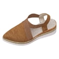 thumbnail image 6 of Dakaela Womens Wedges Sandals Closed Pointy Toe Platform Slip on Espadrille Elastic Criss Crooss Straps Slingback Summer Dressy Clogs Shoes Brown 9.5, 6 of 8