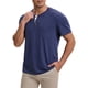 thumbnail image 5 of Camisetas Henley para hombres INSPIRE CHIC, casuales de verano, de manga corta, con botones, camiseta básica, M azul, 5 of 6